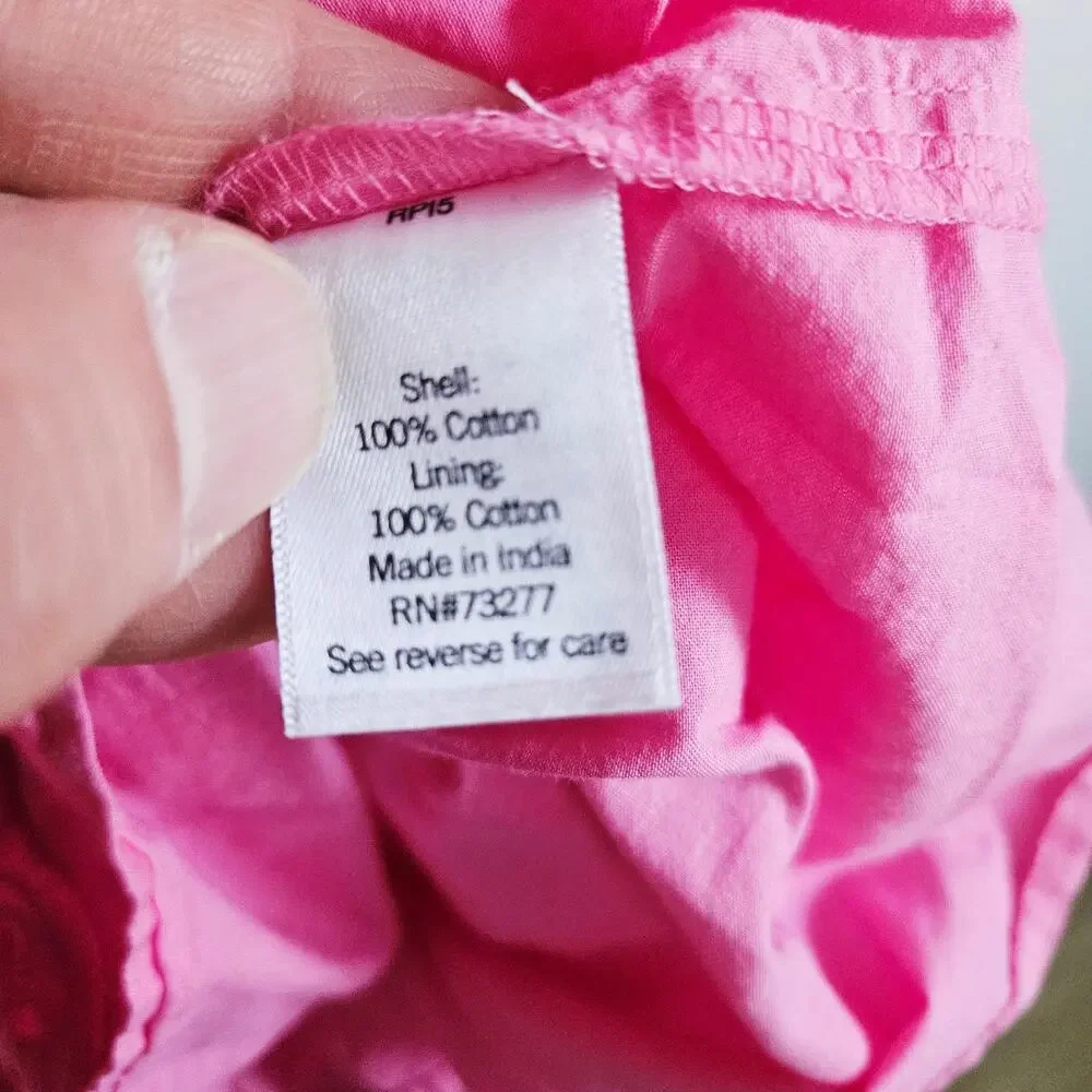 Jumping Beans Girls Size 6X Eyelet Lace Ruffle Dress Pink Cotton Cottagecore